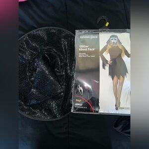 Spirit Glitter Ghost Face Costume in Black